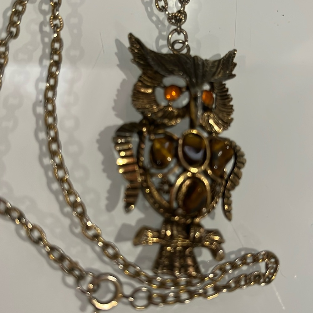 Gold Owl Pendant Necklace